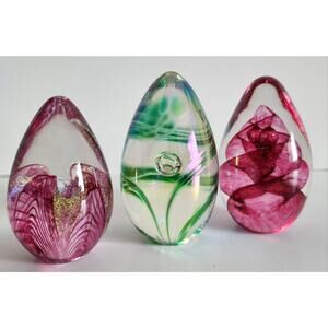 Vintage GES Glass Eye Studio Art Glass Egg Paperweight 1999/1998